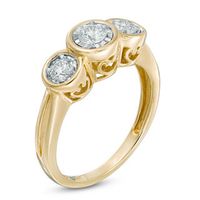 0.55 CT. T.W. Diamond Past Present Future® Engagement Ring in 10K Gold|Peoples Jewellers