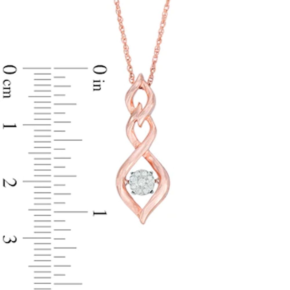 Unstoppable Love™ Diamond Accent Triple Twist Pendant in Sterling Silver with 14K Rose Gold Plate|Peoples Jewellers