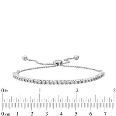0.09 CT. T.W. Diamond Bolo Bracelet in Sterling Silver - 9.5"|Peoples Jewellers