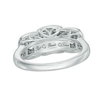 0.95 CT. T.W. Diamond Cushion Frame Past Present Future® Engagement Ring in 14K White Gold|Peoples Jewellers