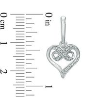 Diamond Accent Infinity Heart Drop Earrings in Sterling Silver|Peoples Jewellers