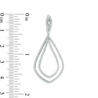 1.45 CT. T.W. Diamond Double Loop Teardrop Earrings in 10K White Gold|Peoples Jewellers