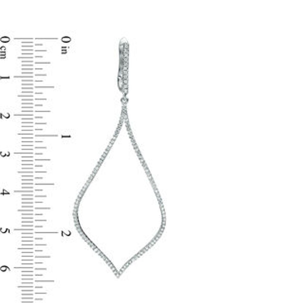 0.95 CT. T.W. Diamond Flame-Shaped Pendulum Drop Earrings in 10K White Gold|Peoples Jewellers