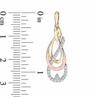 0.30 CT. T.W. Diamond Crossover Drop Earrings in 10K Tri-Tone Gold|Peoples Jewellers