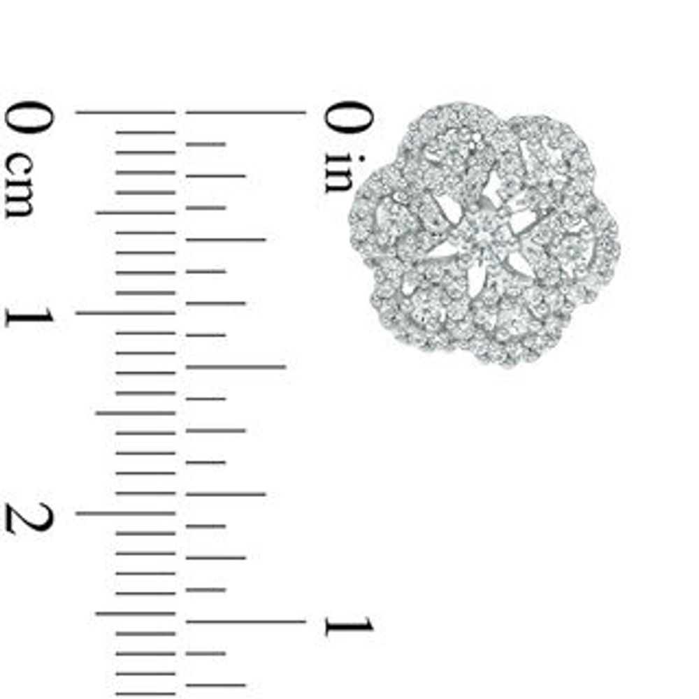 0.95 CT. T.W. Diamond Snowflake Stud Earrings in 10K White Gold|Peoples Jewellers