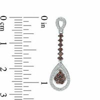 0.58 CT. T.W. Composite Enhanced Champagne and White Diamond Pear-Shaped Drop Earrings in 10K White Gold|Peoples Jewellers