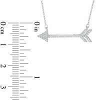 0.13 CT. T.W. Diamond Sideways Arrow Necklace in Sterling Silver|Peoples Jewellers