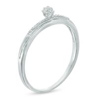 Diamond Accent Overlay Promise Ring in 10K White Gold|Peoples Jewellers
