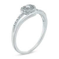 Diamond Accent Heart Split Shank Promise Ring in 10K White Gold|Peoples Jewellers