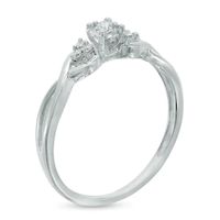 Diamond Accent Twist Shank with Tri-Sides Promise Ring in 10K White Gold|Peoples Jewellers