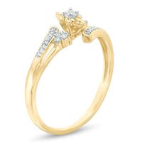 0.09 CT. T.W. Diamond Bypass Split Shank with Tri-Sides Promise Ring in 10K Gold|Peoples Jewellers