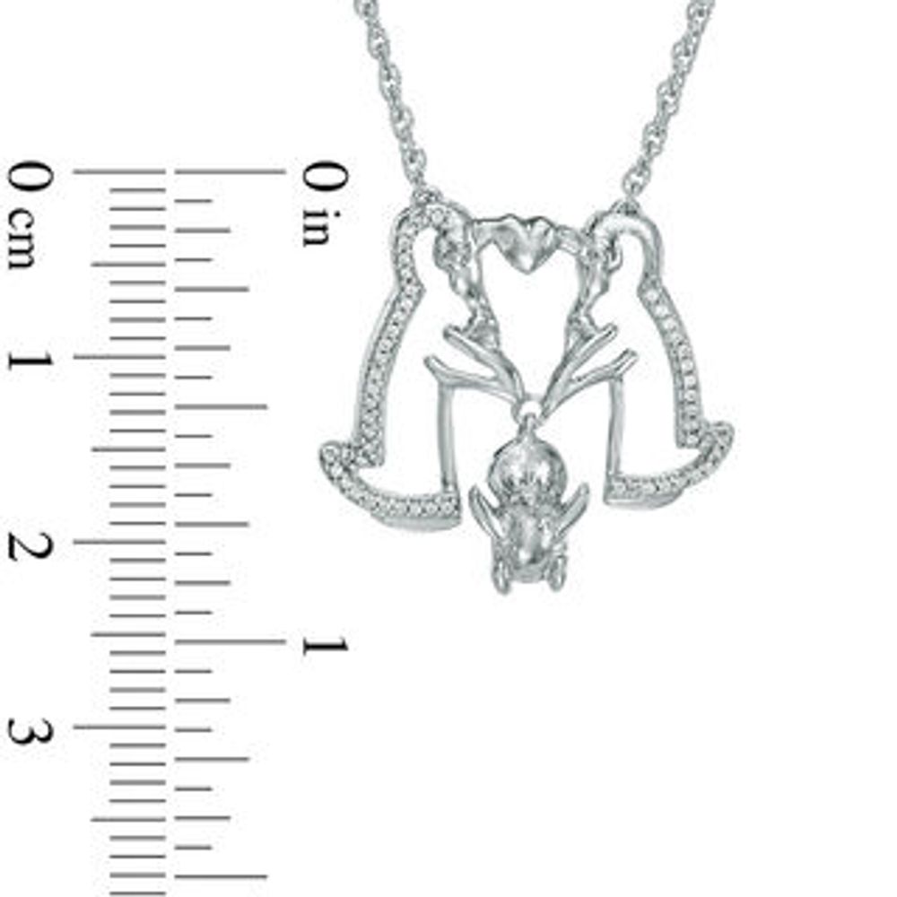 0.12 CT. T.W. Diamond Penguin Family Necklace in Sterling Silver - 17"|Peoples Jewellers