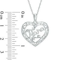 Diamond Accent "Nana" Heart Pendant in Sterling Silver|Peoples Jewellers