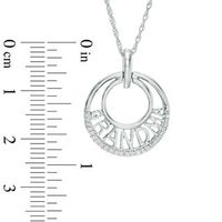 0.09 CT. T.W. Diamond "GRANDMA" Eclipse Circle Pendant in Sterling Silver|Peoples Jewellers