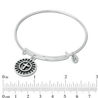 Chrysalis Cross Charm Adjustable Bangle in White Brass|Peoples Jewellers