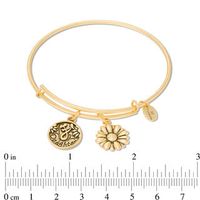 Chrysalis "Daughter" Charms Adjustable Bangle in Yellow-Tone Brass|Peoples Jewellers