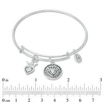 Chrysalis "Friendship" Charms Adjustable Bangle in White Brass|Peoples Jewellers