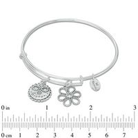 Chrysalis "Sister" Charms Adjustable Bangle in White Brass|Peoples Jewellers