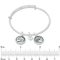 Chrysalis "Creativity" Charms Adjustable Bangle in White Brass|Peoples Jewellers