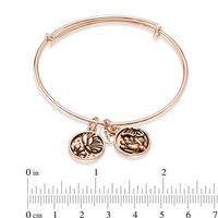 Chrysalis "Transformation" Charms Adjustable Bangle in Rose-Tone Brass|Peoples Jewellers