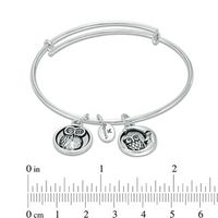 Chrysalis "Wisdom" Charms Adjustable Bangle in White Brass|Peoples Jewellers