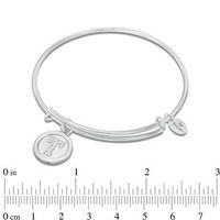 Chrysalis Cubic Zirconia "T" Initial Charm Adjustable Bangle in White Brass|Peoples Jewellers