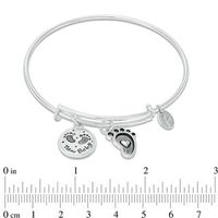 Chrysalis "New Baby" Charms Adjustable Bangle in White Brass|Peoples Jewellers