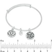 Chrysalis "Friendship" Charms Adjustable Bangle in White Brass|Peoples Jewellers