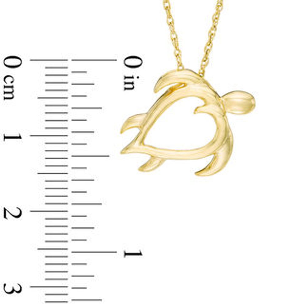 Open Heart Turtle Pendant in 10K Gold|Peoples Jewellers