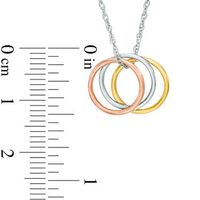 Triple Open Circle Pendant in 10K Tri-Tone Gold|Peoples Jewellers