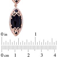 Julianna B™ Onyx and 0.37 CT. T.W. Diamond Cursive "JB" Bracelet in Sterling Silver with 18K Rose Gold Plate - 8.0"|Peoples Jewellers