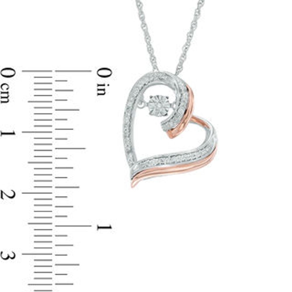 Unstoppable Love™ Diamond Accent Tilted Heart Pendant in Sterling Silver and 10K Rose Gold|Peoples Jewellers