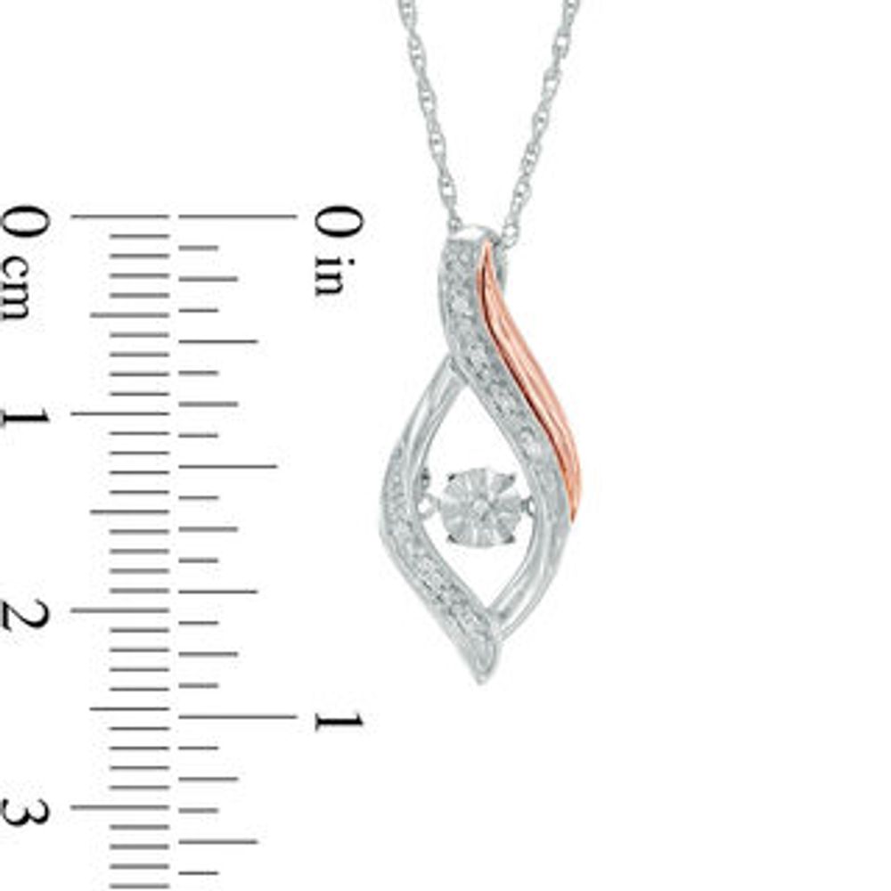 Unstoppable Love™ Diamond Accent Open Flame Pendant in Sterling Silver and 10K Rose Gold|Peoples Jewellers