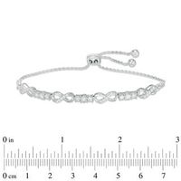 0.30 CT. T.W. Diamond Alternating Infinity Station Bolo Bracelet in Sterling Silver - 9.5"|Peoples Jewellers