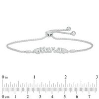 Diamond Accent "Nana" with Side Hearts Bolo Bracelet in Sterling Silver - 9.5"|Peoples Jewellers