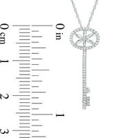 0.23 CT. T.W. Diamond Flower Key Pendant in Sterling Silver|Peoples Jewellers