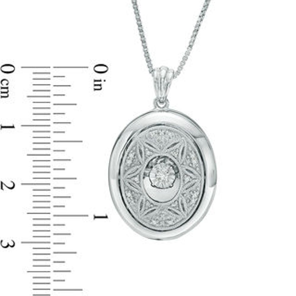 Unstoppable Love™ 0.12 CT. T.W. Diamond Vintage-Style Oval Locket in Sterling Silver|Peoples Jewellers