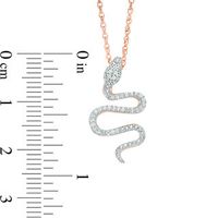 0.09 CT. T.W. Diamond Snake Pendant in 10K Rose Gold|Peoples Jewellers