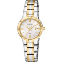 Ladies' Citizen Quartz Two-Tone Watch with White Dial (Model: EU6024-59A)|Peoples Jewellers