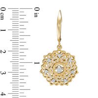 Unstoppable Love™ 0.33 CT. T.W. Diamond Filigree Flower Drop Earrings in 10K Gold|Peoples Jewellers