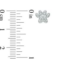 0.09 CT. T.W. Diamond Paw Print Stud Earrings in 10K White Gold|Peoples Jewellers