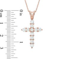 1.20 CT. T.W. Diamond Cross Pendant in 14K Rose Gold|Peoples Jewellers