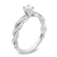 0.33 CT. T.W. Diamond Twist Shank Engagement Ring in 10K White Gold|Peoples Jewellers