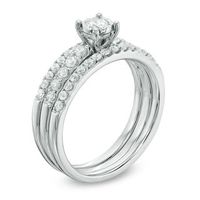 0.63 CT. T.W. Diamond Three Piece Bridal Set in 10K White Gold|Peoples Jewellers