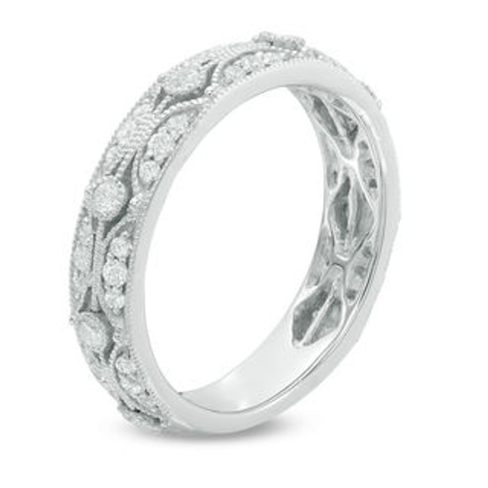 0.45 CT. T.W. Diamond Vintage-Style Anniversary Band in 14K White Gold|Peoples Jewellers