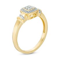 0.15 CT. T.W. Quad Diamond Frame Collar Promise Ring in 10K Gold|Peoples Jewellers