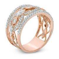 0.70 CT. T.W. Diamond Art Deco-Inspired Band in 10K Rose Gold|Peoples Jewellers