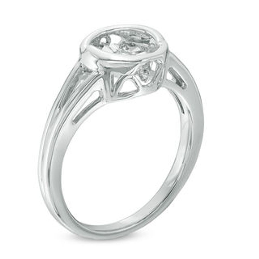 Unstoppable Love™ 0.09 CT. Diamond Solitaire Frame Split Shank Ring in 10K White Gold|Peoples Jewellers