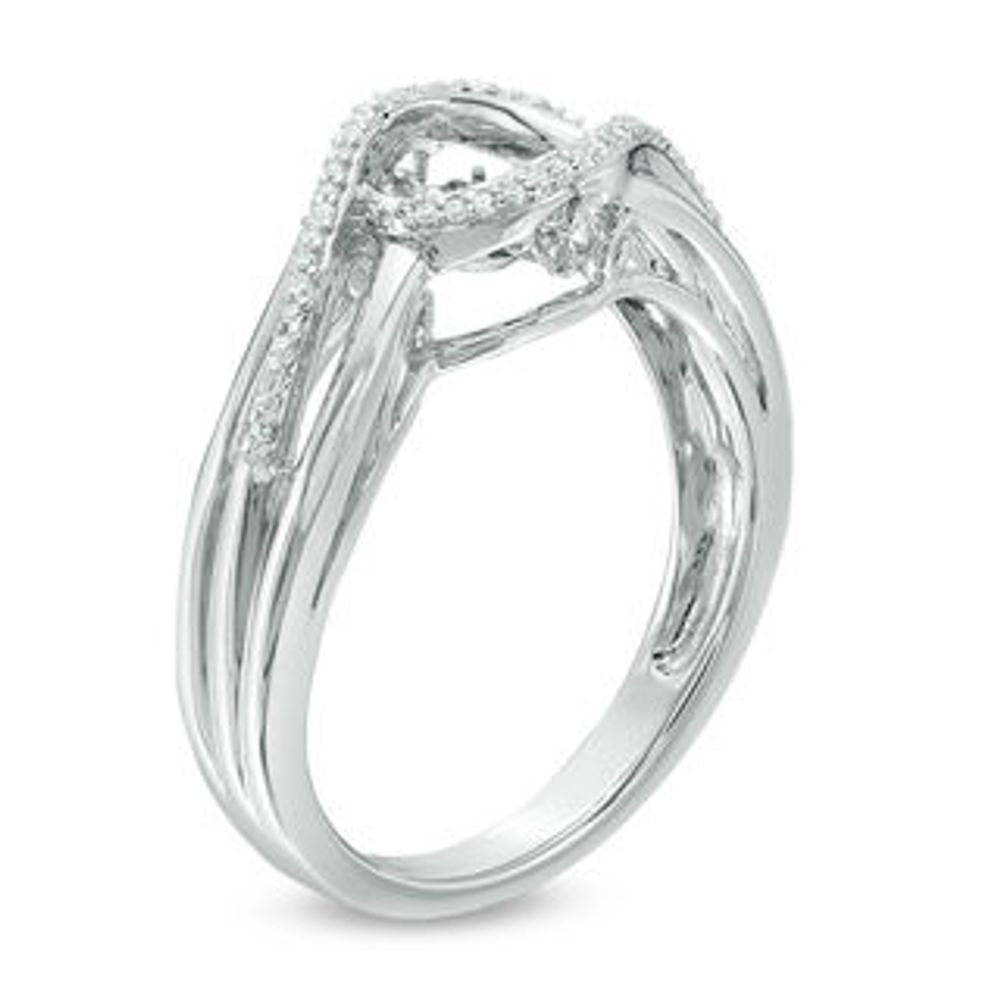 Unstoppable Love™ 0.11 CT. T.W. Diamond Split Bypass Ring in 10K White Gold|Peoples Jewellers