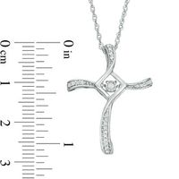 Unstoppable Love™ 0.11 CT. T.W. Diamond Swirl Cross Pendant in 10K White Gold|Peoples Jewellers